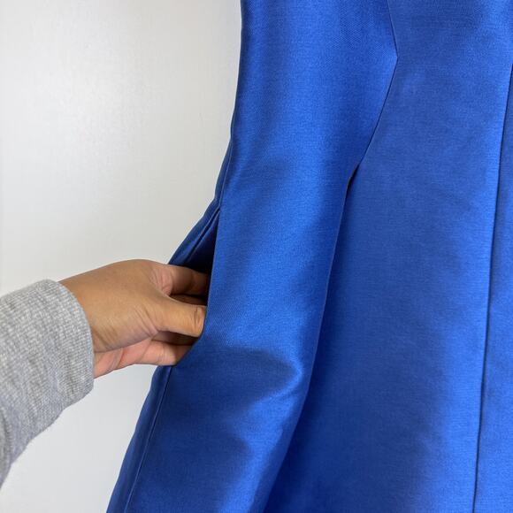 Kate Spade New York Blue Satin Shine Fit & Flare Mini Blue w Pockets - 8 - Picture 3 of 9